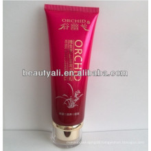 200g round cosmetic red tube packaging with screw on cap